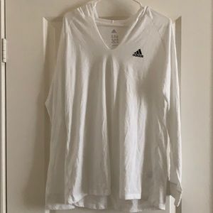 Adidas white long sleeve with hood size 2XL (X/XL)